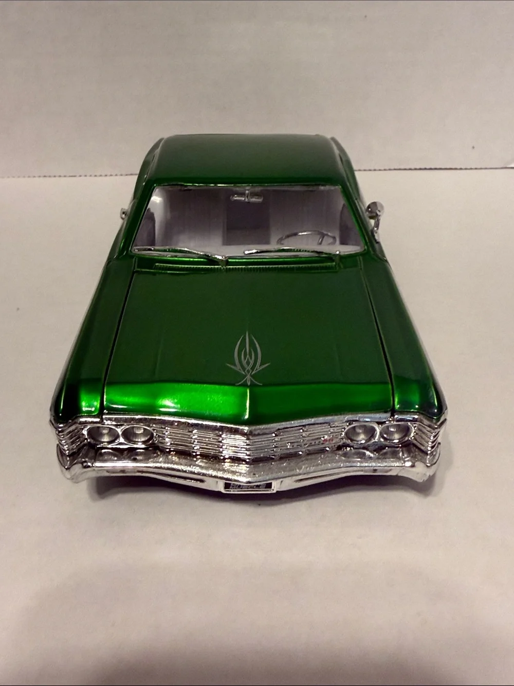 Jada Impala Green and White Classic Lowrider Toy Car 1/24 scale